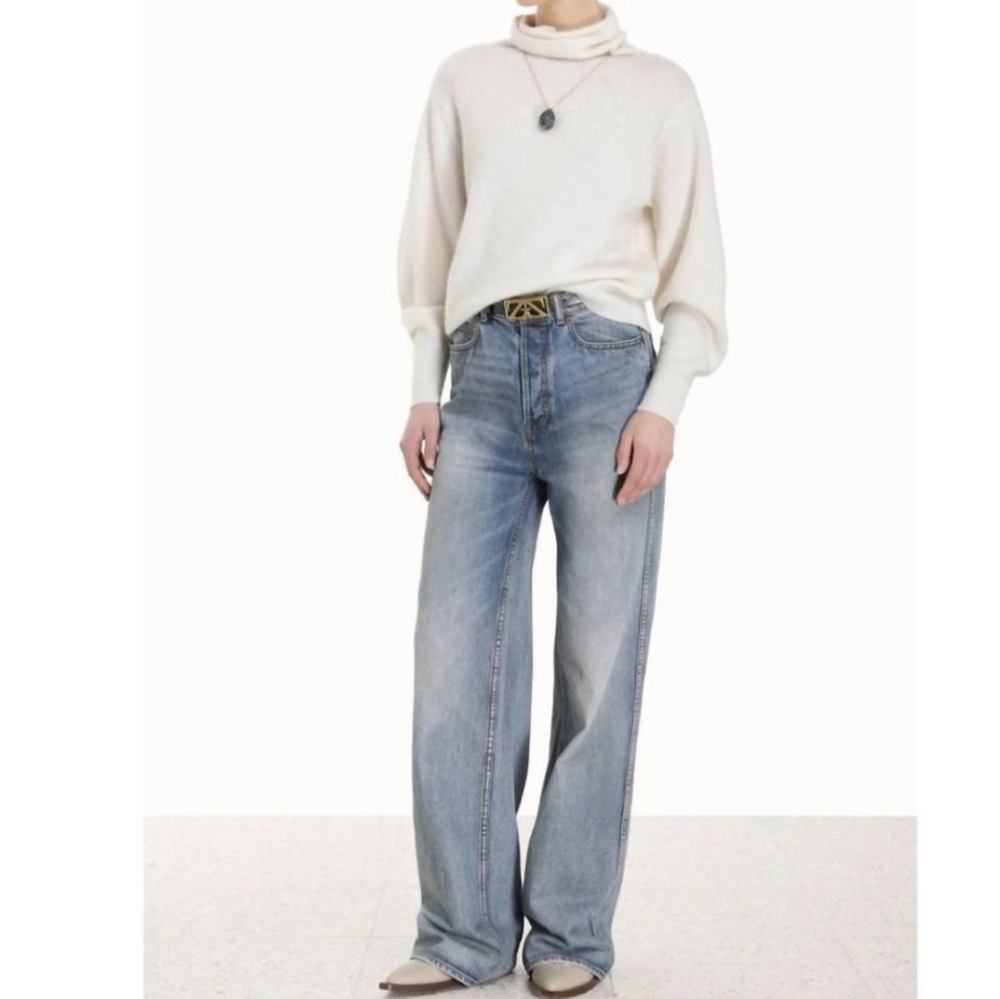Brushed Wool Cashmere Turtleneck Sweater - Zimmermann Lyrical Quiet Luxury